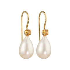 Uma -Perlentropfen mit Citrin-Edelstein Gold