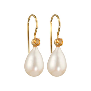 Uma -Perlentropfen mit Citrin-Edelstein Gold