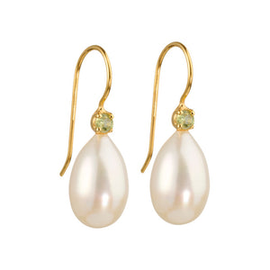 Uma -Perltropfen mit Peridot-Edelstein Gold