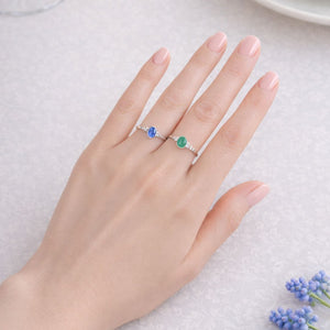 Vive - silver ring with emerald gemstone