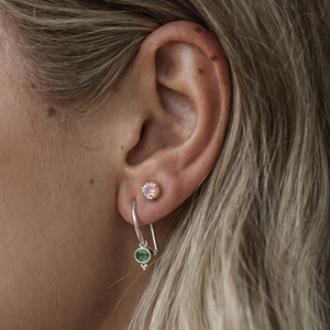 Vive - earrings silver emerald