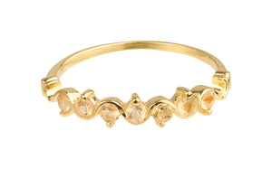 Mare - wave ring gold with citrine gemstones