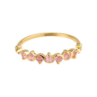 Mare - Wellenring Gold mit rosa Turmalin-Edelsteinen