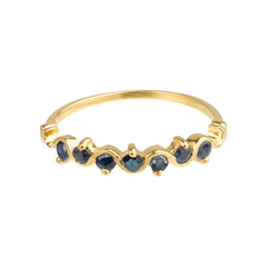 Mare - wave ring gold with sapphire gemstones