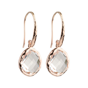 Riva - wavy edge ring gold clear quartz