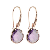 Riva - Ohrringe mit Wellenrand Gold heller Amethyst