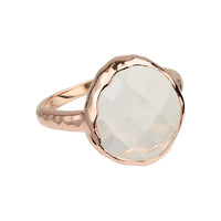 Riva - wavy edge ring gold clear quartz