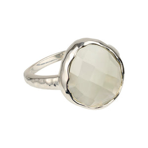 Riva - wavy edge ring silver green amethyst