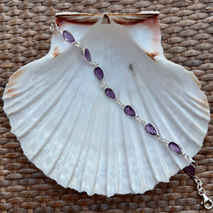 Armband Silber tropfenförmiger Amethyst