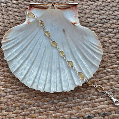 Silver bracelet with drop-shaped citrine