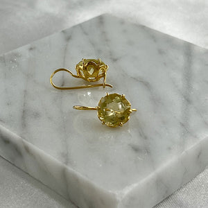 Flore - Flowercup-Ohrringe mit Edelstein Gold Zitronenquarz