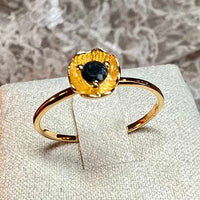 Dahlia - golden mini flower ring sapphire