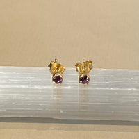 Sumi - Ohrstecker Gold heller Amethyst Juni