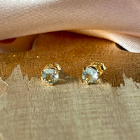 Yaya - Ohrstecker Gold Aquamarin März