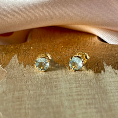 Yaya - earrings gold aquamarine March