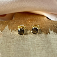 Yaya - Ohrstecker Gold Rauchquarz