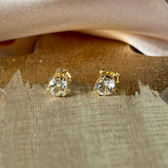 Yaya - Ohrstecker Gold weißer Topas April