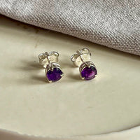Yaya - Ohrstecker Silber Amethyst Februar